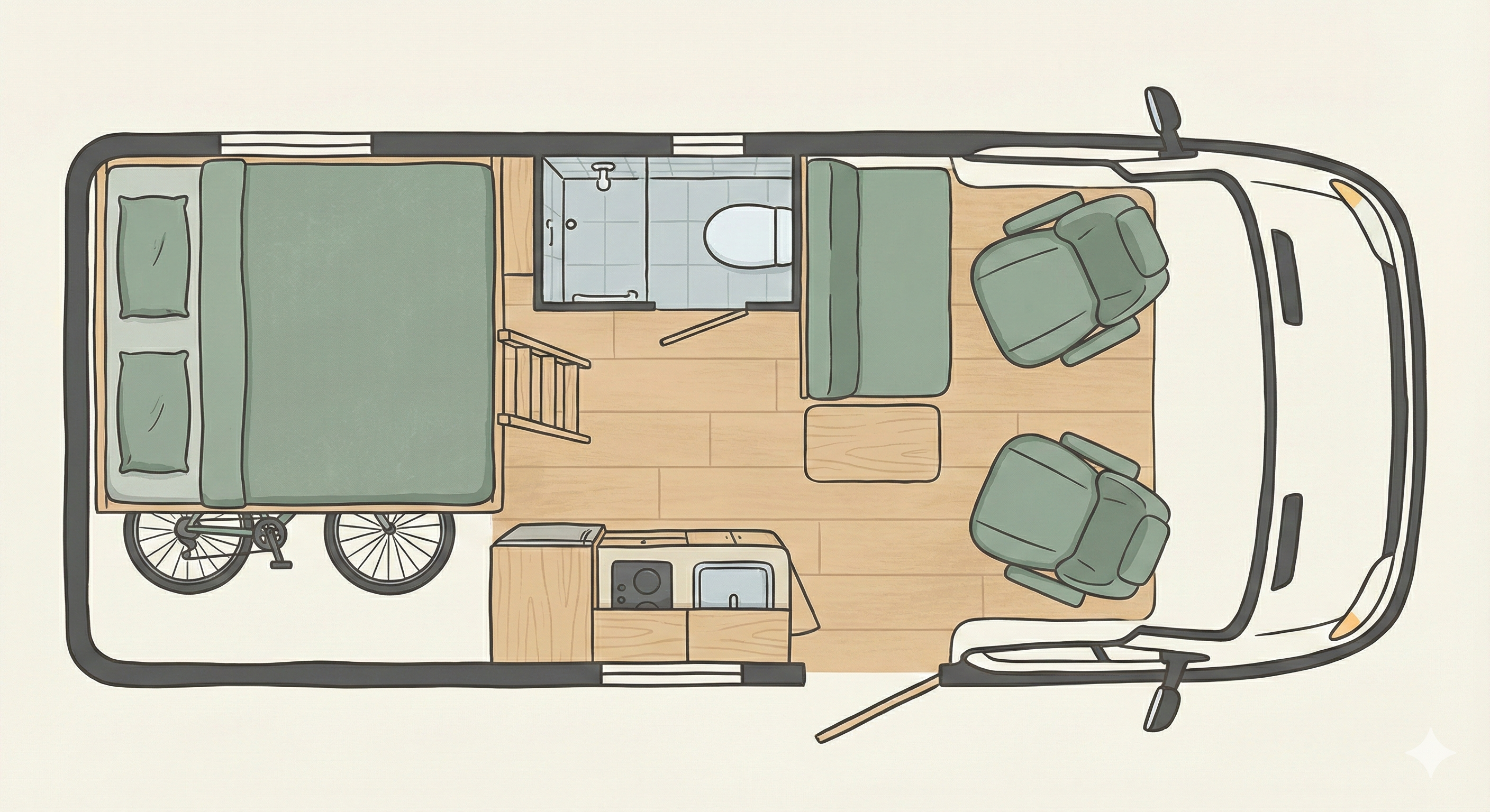Swift Carrera floor plan - day mode