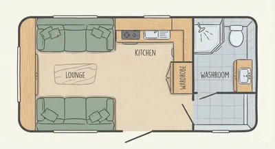 Bailey Olympus Series 1 462 floor plan - day mode