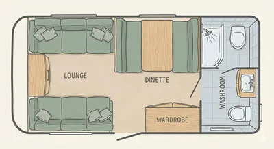 Side Dinette (End Washroom) floorplan