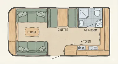 End Kitchen (Mid Washroom) floorplan