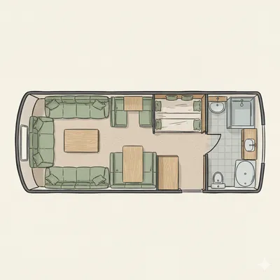 Fixed Bunks (Rear Wall) floorplan