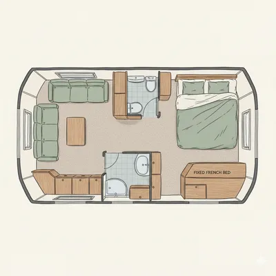 French Bed (Mid Washroom) floorplan