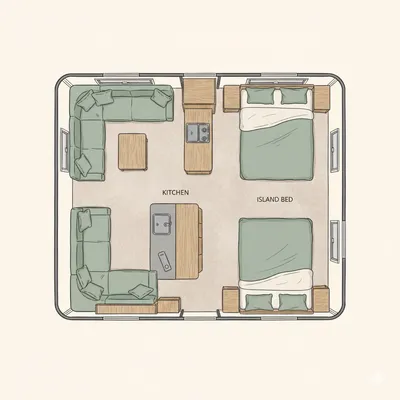 Bailey Pegasus Grande Se Turin floor plan - day mode