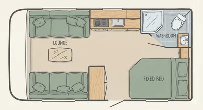 Adria Action floor plan - day mode
