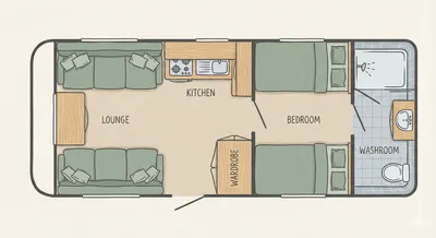 Coachman Vip 565 floor plan - day mode