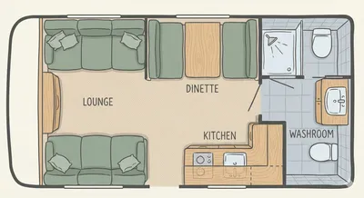 End Washroom (Side Dinette) floorplan