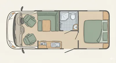 Moto Trek Xplora floor plan - day mode