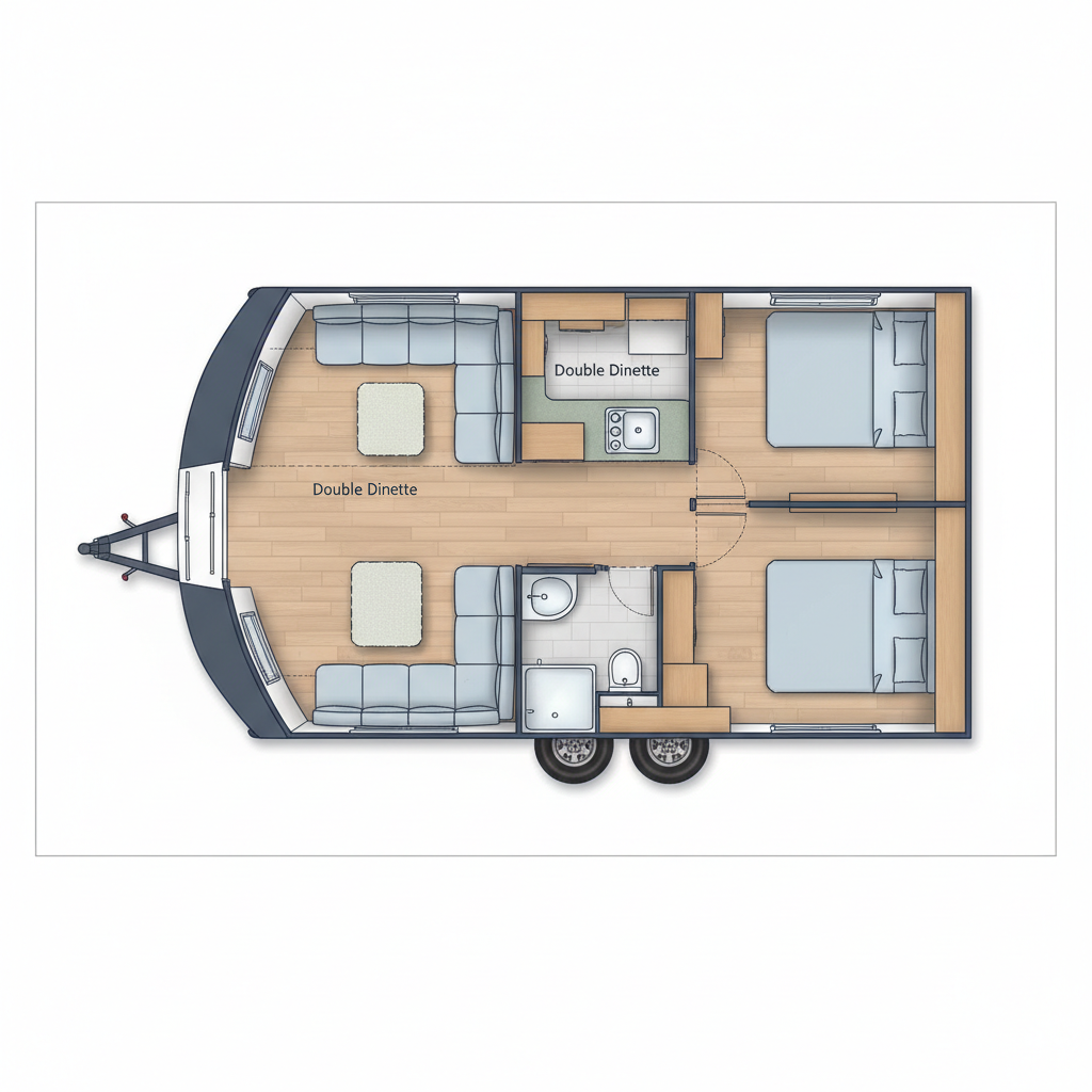 Double Dinette (Twin Axle) representative family floorplan