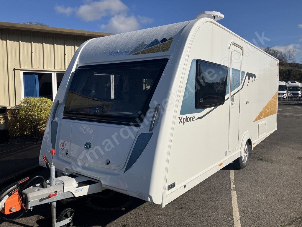 Xplore 554 (2024) Lightweight 4-Berth Caravan with Retractable Island Bed