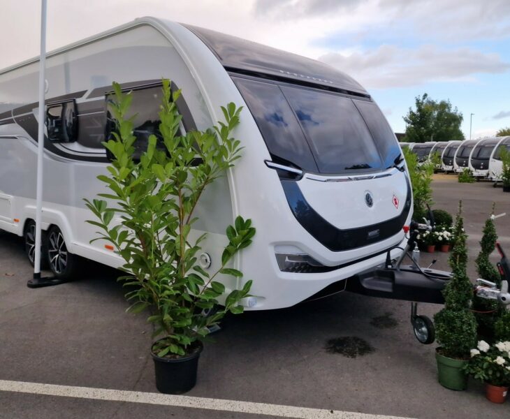 2025 Bessacarr By Design 845 – 8ft Wide 2-Berth with Self-Levelling and Air Conditioning