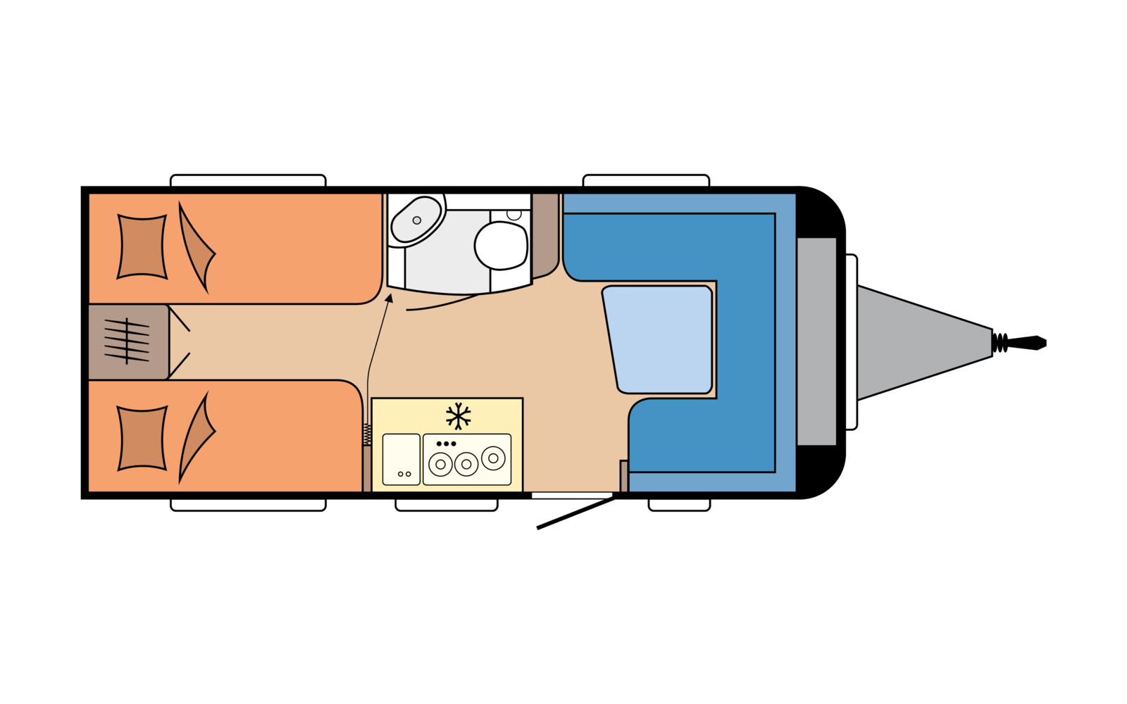 Hobby DE LUXE 460 LU daytime floor plan