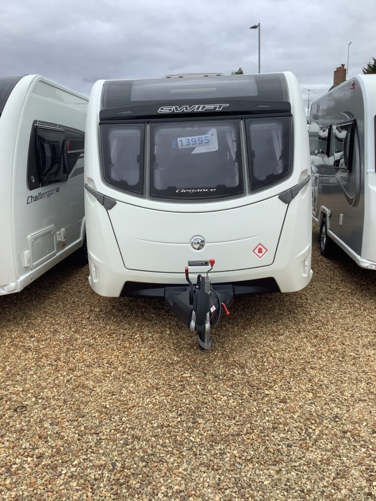 2015 Swift Elegance 480 – 2-Berth Caravan with Spacious End-Washroom - Exterior - Front
